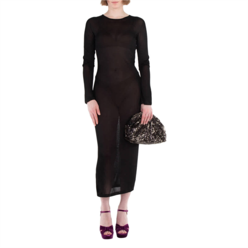 Versace knit slashed back transparent midi dress
