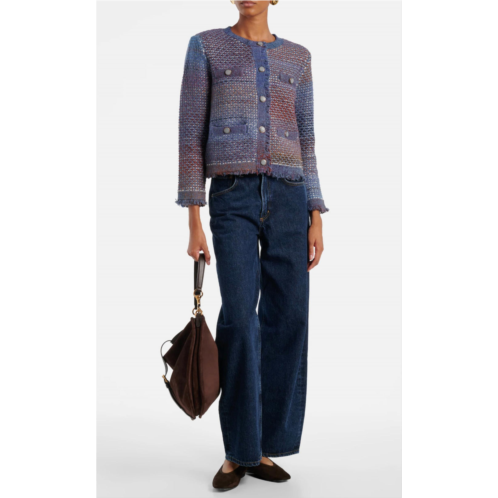 Veronica Beard sariyah knit button front jacket in ocean