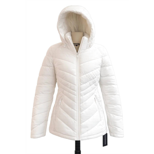 Tommy Hilfiger WOMENS hooded puffer coat in white