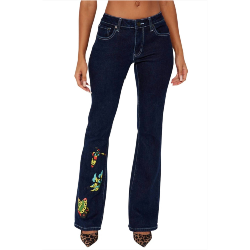 Ed Hardy butterflies bootcut jeans in y2k medium