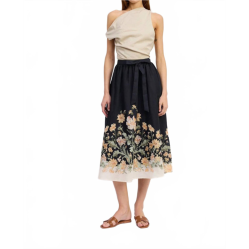 En Saison iris midi skirt in black