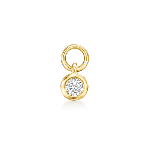 RS Pure by ross-simons bezel-set diamond hoop charms in 14kt yellow gold