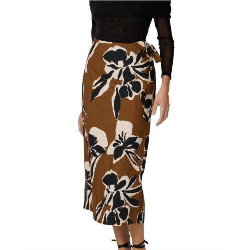 Cleobella camilla midi skirt in smocked clover