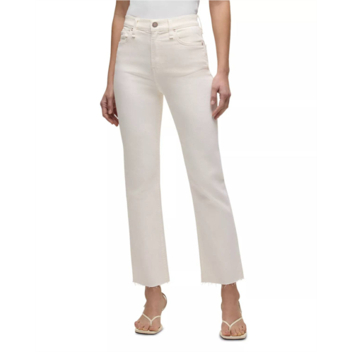 Hudson remi high rise straight ankle jeans in ecru