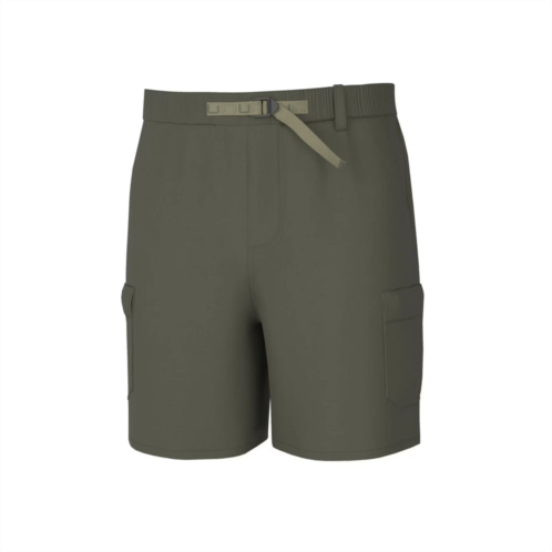 Huk creekbed cargo shorts mens gray stretch belted waist fishing dsgl1139