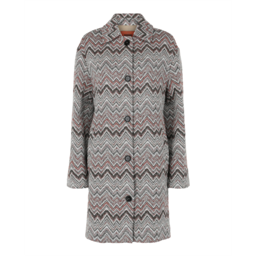 M Missoni tweed chevron-pattern coat