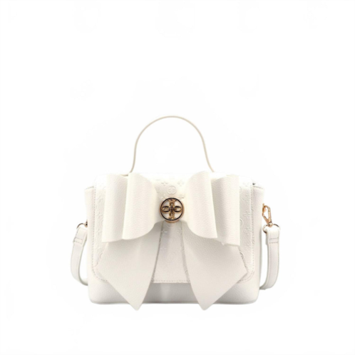 Like Dreams womens crossi bow embossed small crossbody bag in white