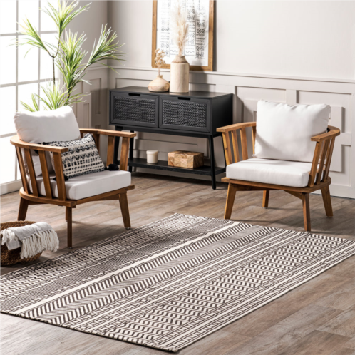 NuLOOM lydie bohemian banded cotton area rug