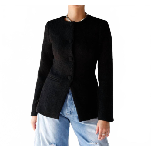 MABLE margot boucle blazer in black
