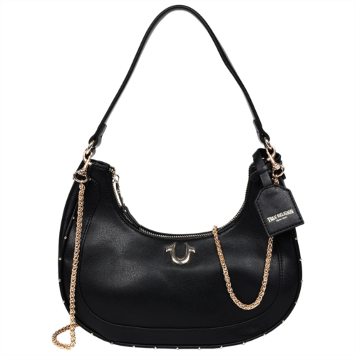 True Religion zip top crescent hobo bag