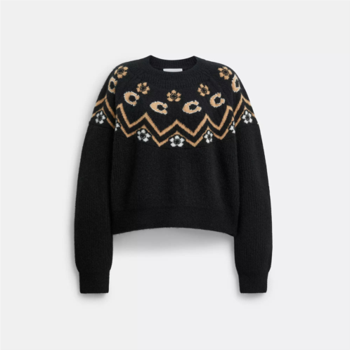 Coach Outlet signature fairisle crewneck sweater