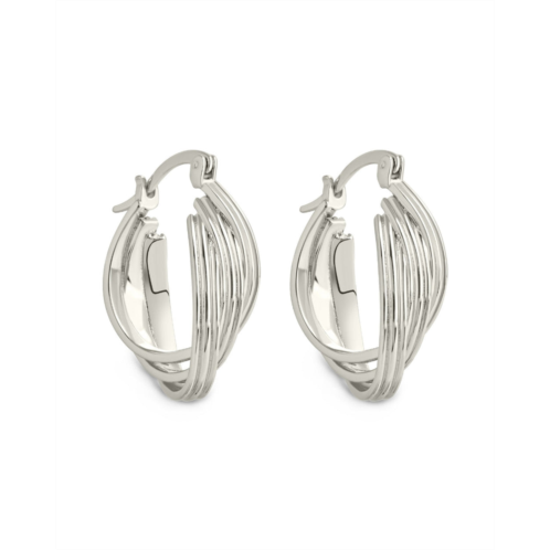 Sterling Forever emery triple row layered earrings