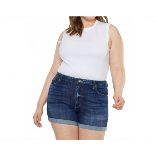 KanCan hazel denim shorts - plus in dark wash