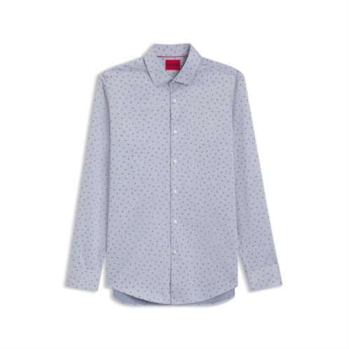 HUGO slim-fit shirt in printed dobby cotton