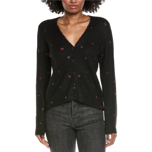 CeCe foil heart wool-blend cardigan