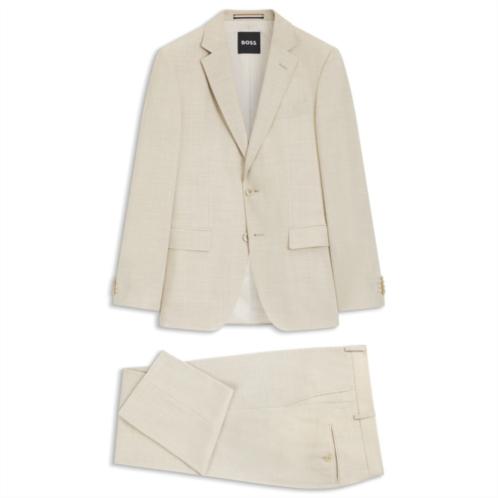 BOSS two-piece slim-fit suit in micro-patterned cloth