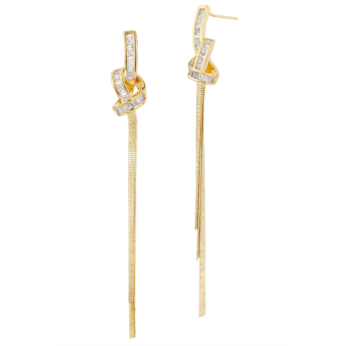 SAVVY CIE JEWELS cz knot with fringe earrings