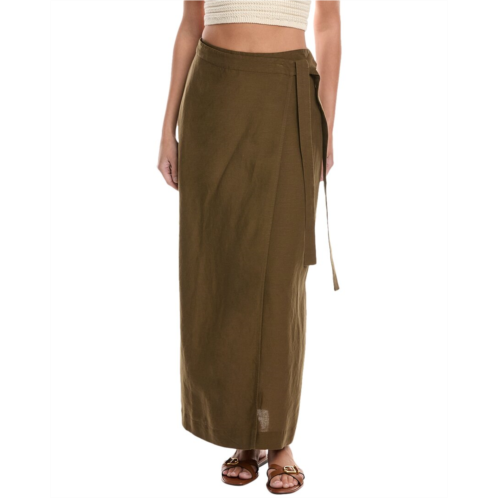 Onia air linen-blend maxi wrap skirt