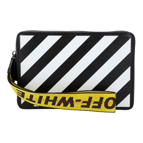 off white diagonal bag in black & white