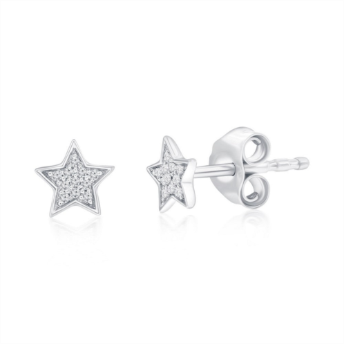 Simona sterling silver star diamond studs
