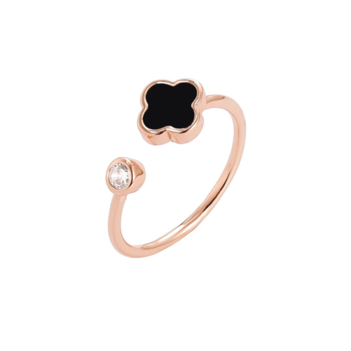 Adornia 14k gold plated cz pave initial ring