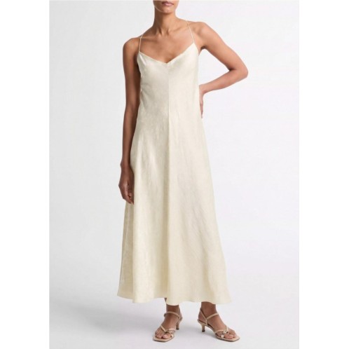 Vince floral jacquard satin slip dress