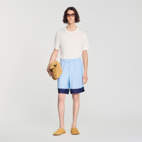 Sandro square cross patterned shorts