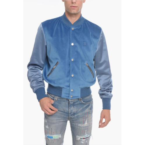 Amiri velvet satin bomber jacket- blue