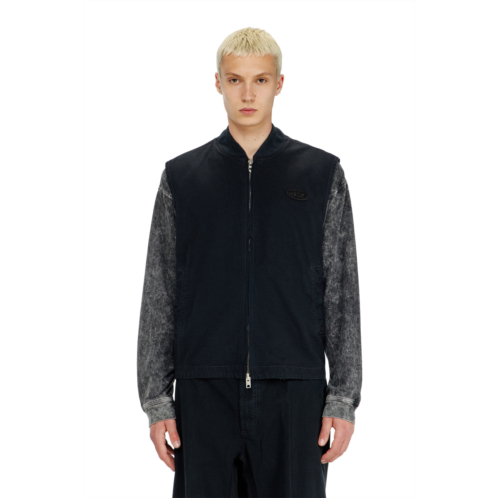 Diesel cotton ripstop vest with oval d patch