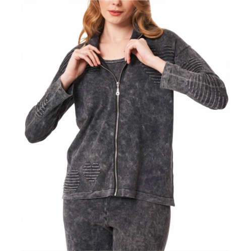 Angel Apparel star embossed hoodie in charcoal