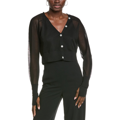 Kenneth Cole sheer saddle shoulder crop cardigan