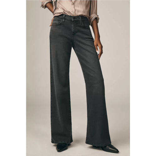 Joe the lou lou low-rise wide-leg jeans in black cat
