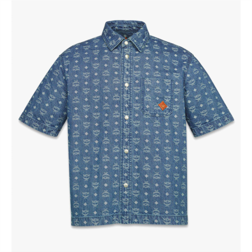 Mcm monogram shirt in denim jacquard