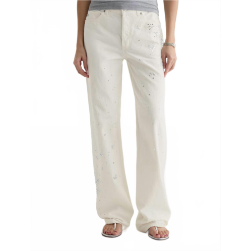 AG Jeans billie embellished low slung straight leg Jeans in opal radiance