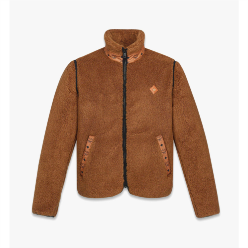 Mcm fleece jacket with detachable sleeves in faux fur
