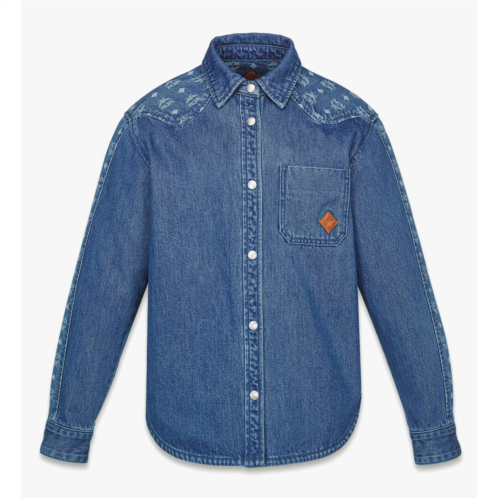 Mcm monogram jacket in denim jacquard