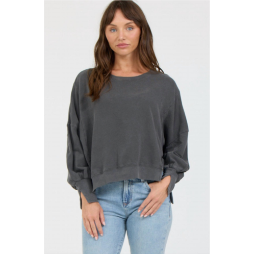 DEAR JOHN DENIM trenton crew top in gull grey
