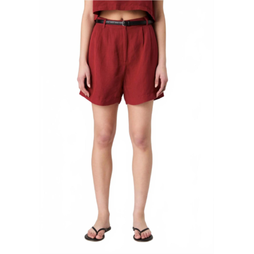 FRENCH CONNECTION birdie linen walking short in brick red