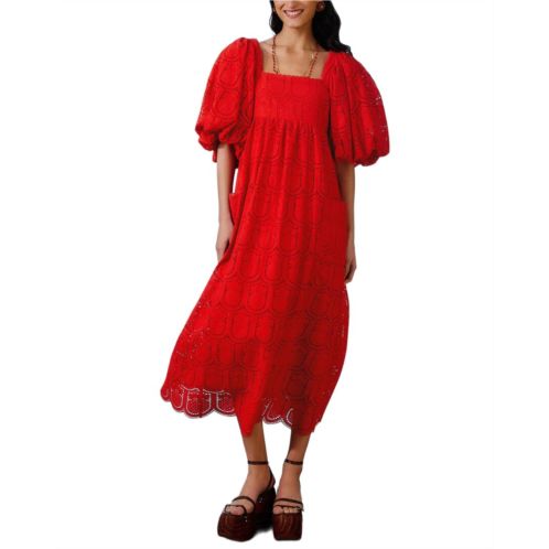 FARM Rio pineapple eyelet maxi dress