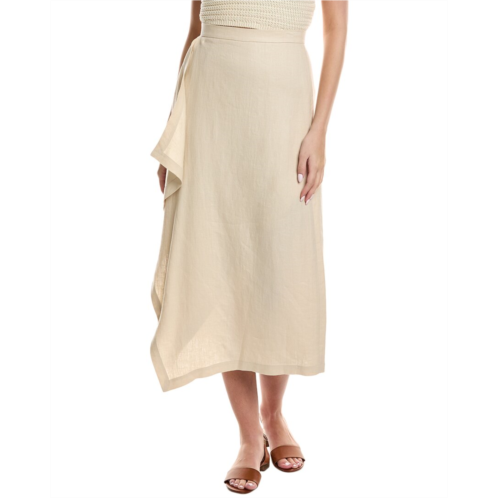 Lafayette 148 New York drape front linen maxi skirt
