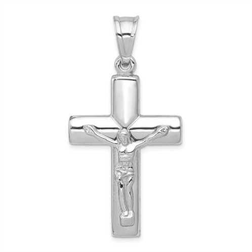 Diamond2Deal 14k white gold reversible crucifix pendant