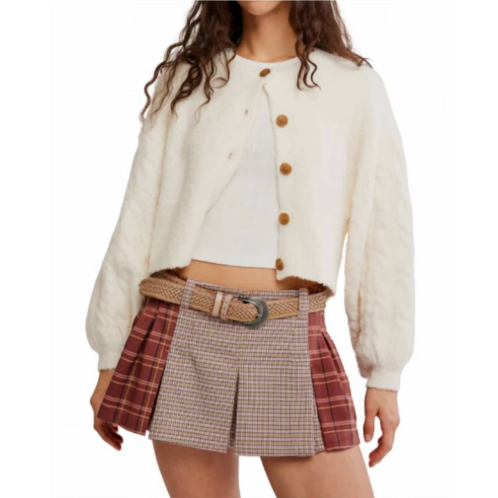 Free People sherry pleated mini skirt in rose combo