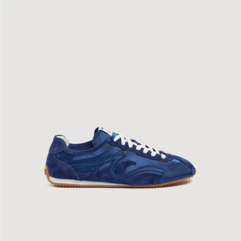 Sandro light wave mixed material sneakers