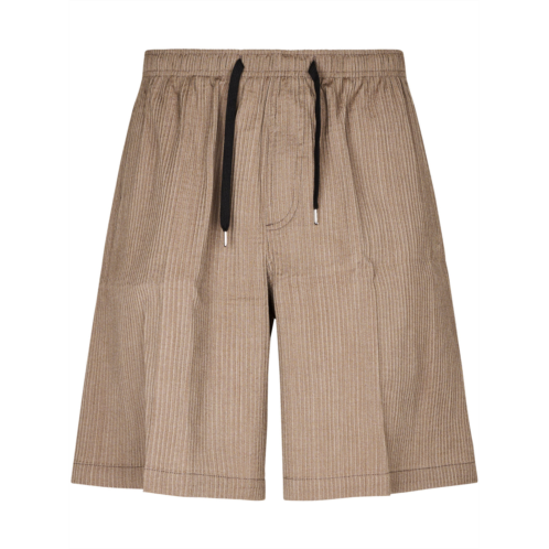 CELLAR DOOR relaxed-fit dove grey shorts with vertical pinstripe