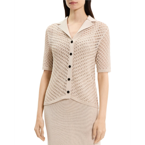 Theory knit camp shirt