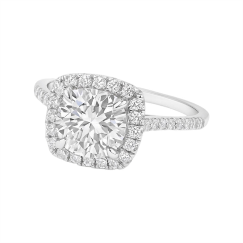 Allyanna Gifts womens moissanite halo engagement ring in sterling silver
