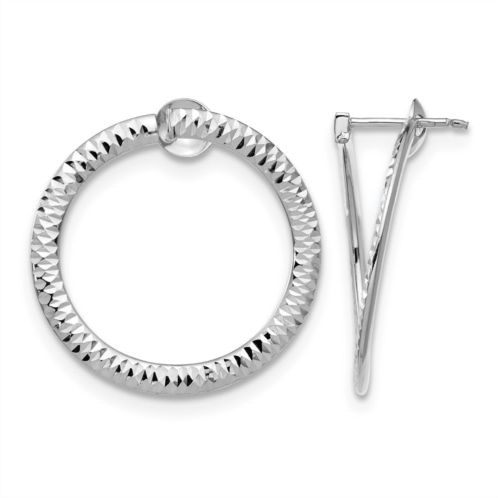 Diamond2Deal 14k white gold polished flexible hoop earrings