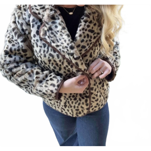 DEAR JOHN DENIM meadow collared jacket in cheetah