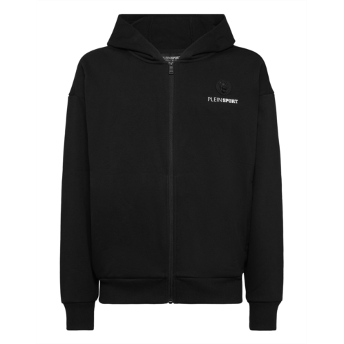 PLEIN SPORT oversize zipped hoodie sweatshirt ls scratch