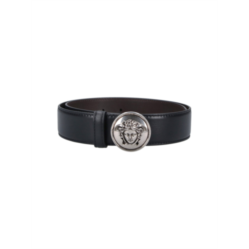VERSACE black medusa biggie calf leather belt